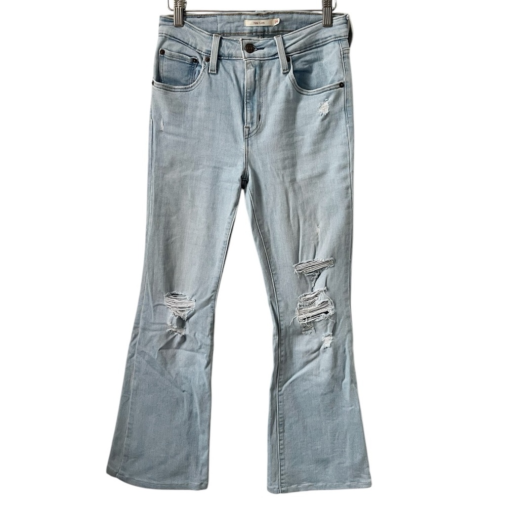 Levi's 726 High Rise Flare Women's Jeans Tribeca Moon- Light Wash Sz 26